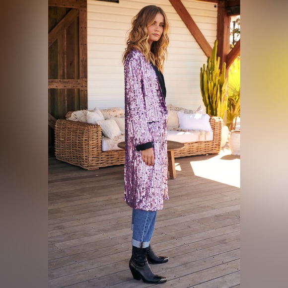 𝓯𝓹 Free People ~ Ella Duster in Orchid Dust Combo - Picture 3 of 16